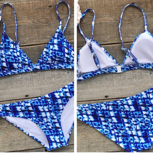 Swim Nwt Blue Ocean Padded Bikini Set Poshmark